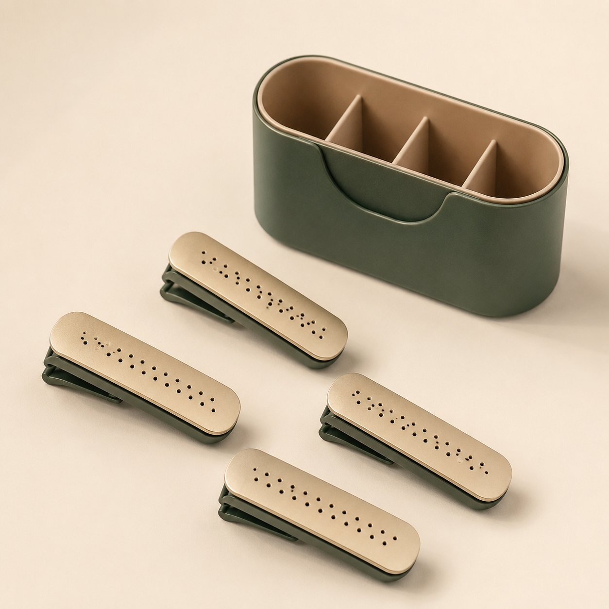 Cabin Air & Vent Set — Unscented vent ambience clips x4, Air-vent organizer